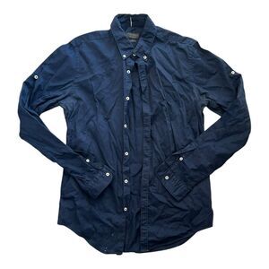 Zara Man Navy Blue Slim Button Down Shirt M